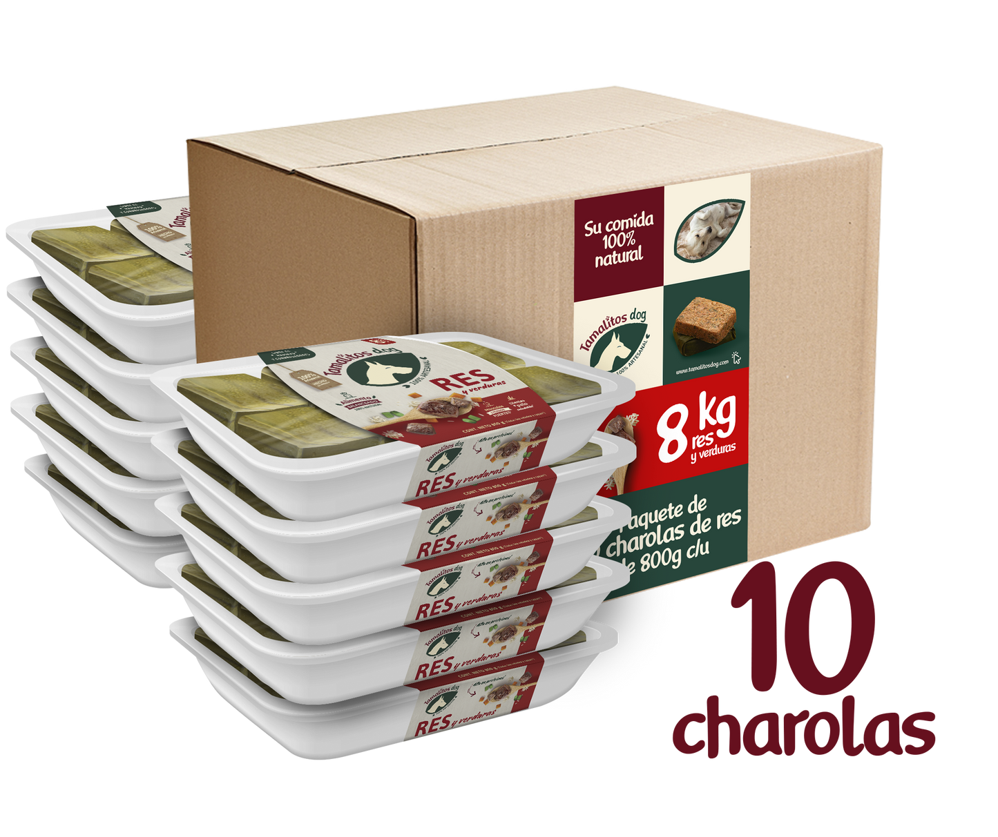 Paquete 10 piezas de Res de 800g