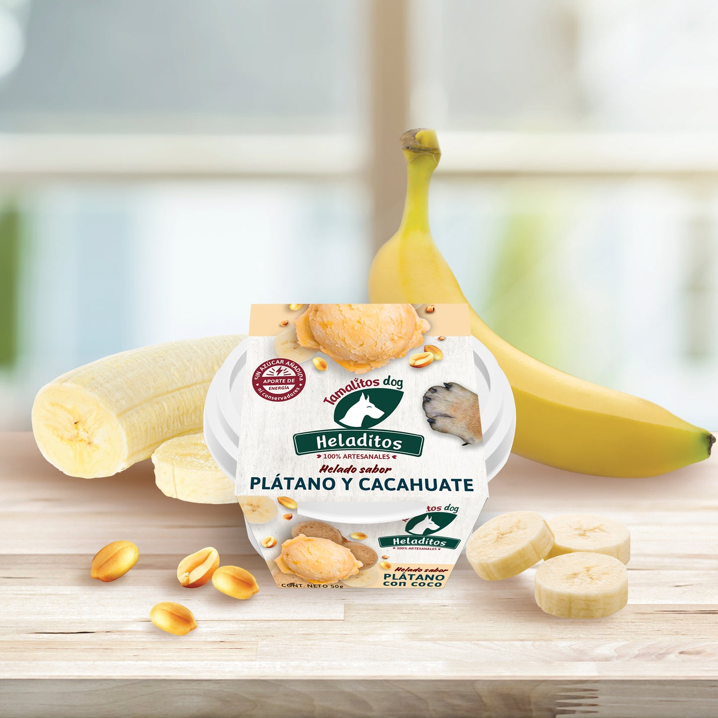 Heladitodog Platano Cacahuate