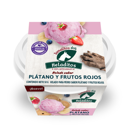 Heladitodog Plátano Frutos Rojos